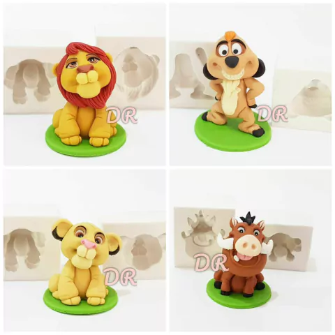 MS709 KIT REI LEÃO 3D 4 PERSONAGENS 7CM CADA 00107