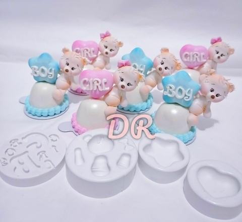 MS724 KIT URSINHO CHÁ DE BEBÊ 4 ÍTENS 0044