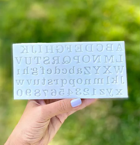 MS903 MOLDE DE SILICONE ALFABETO MAIÚSCULO E MINÚSCULO E NÚMEROS