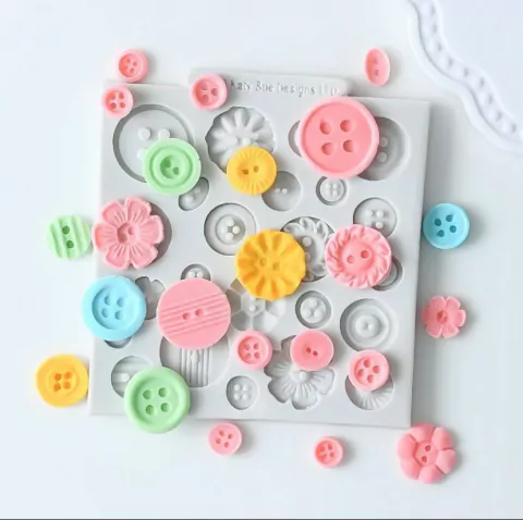 MS985 MOLDE DE SILICONE BOTÕES DE COSTURA