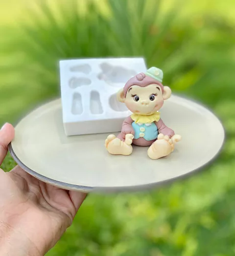MS1025 MOLDE DE SILICONE MACACO DO CIRCO