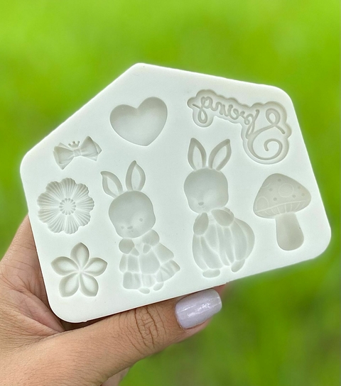 MS1108 MOLDE DE SILICONE PÁSCOA CASAL DE COELHO 0019