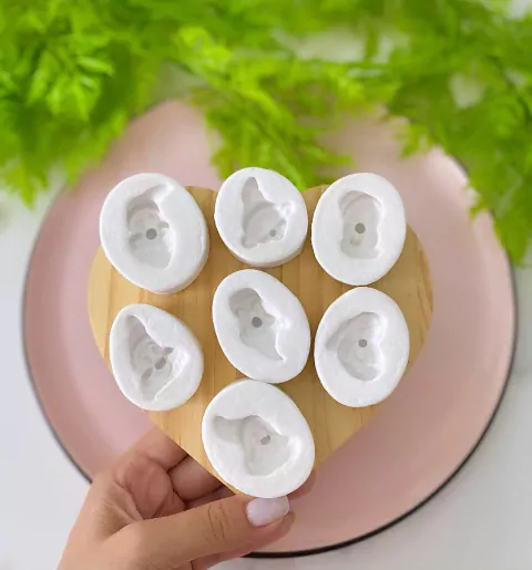 MS1097 MOLDE DE SILICONE KIT CABEÇAS DOS SETE ANÕES BRANCA DE NEVE 0040