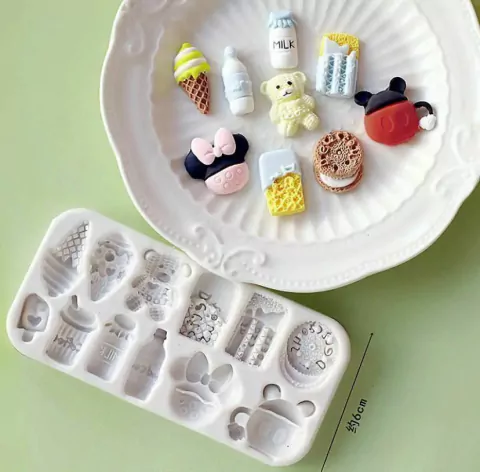 MS1110 MOLDE DE SILICONE DOCINHOS MICKEY APLIQUES