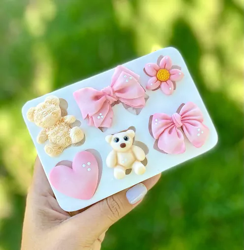 MS882 MOLDE DE SILICONE URSINHO E LAÇOS 0024