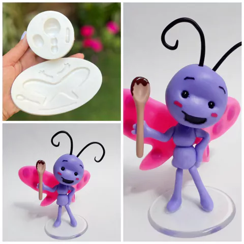 MS1222 BORBOLETINHA DA GALINHA PINTADINHA 7X9CM 0025