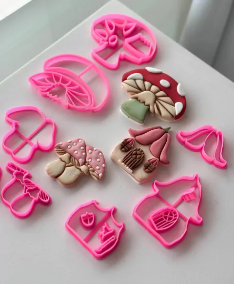 C540 KIT TRÊS COGUMELOS JARDIM FADAS 7,5CM 0051