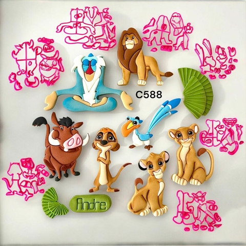 C588 KIT REI LEÃO COMPLETO (PEÇAS DE 7 A 8,5CM)
