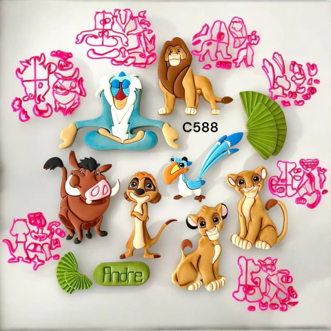 C588 KIT REI LEÃO COMPLETO (PEÇAS DE 7 A 8,5CM) 00154