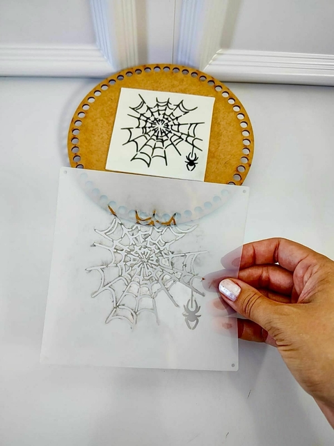 STENCIL TEIA COM ARANHA 005.50 - comprar online