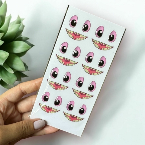 OLHINHOS ADESIVOS STICHT ROSA Cod: Bd430 08 Conjuntos Tamanho M 15x10mm - buy online