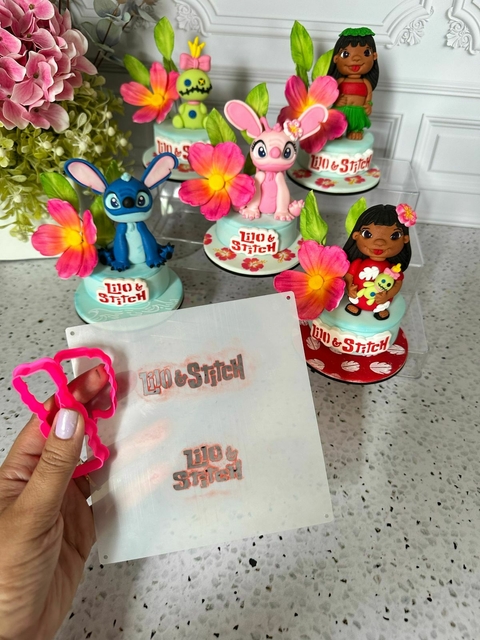 STENCIL LILO STITCH COM CORTADOR DO NOME 0014