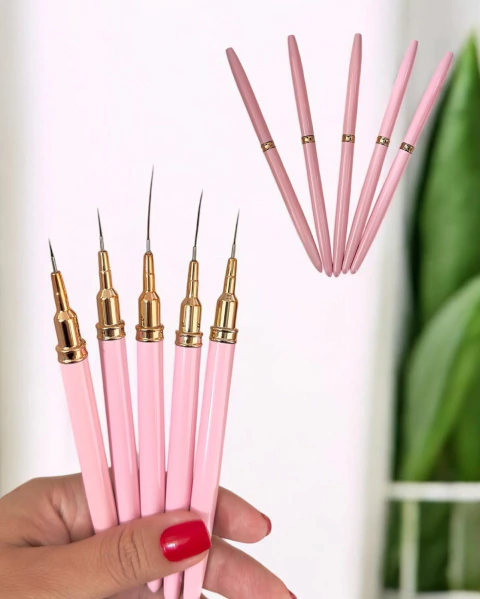 PINCEL PARA PINTURA CÍLIOS SUPER FINO KIT COM 5 UNIDADES