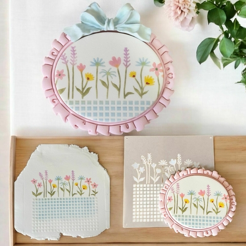 ST40 STENCIL XADREZ COM FLORES 14X14CM 005.50 - comprar online