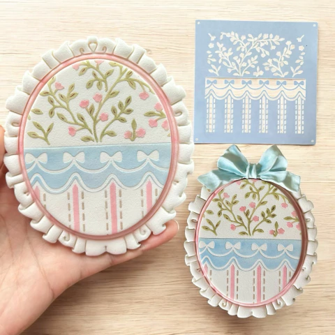 ST36 STENCIL LAÇOS E FLORES 14X14CM 005.50 - comprar online