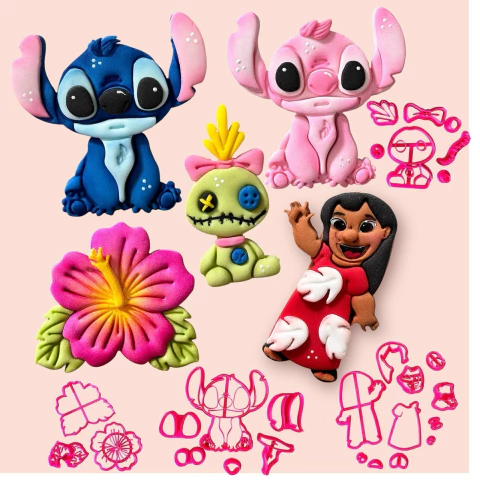 C632 KIT LILO STITCH Tamanhos de 6,5 a 8CM 0066 - comprar online