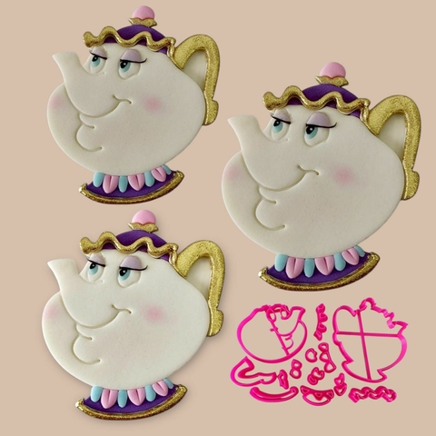 C654 BELA E A FERA ROSA KIT XÍCARA E BULE 6,7 E 7,5CM - buy online