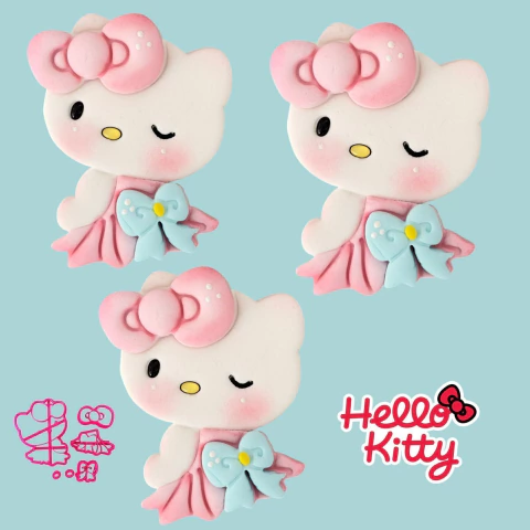 C693 HELLO KITTY DE VESTIDO COM LAÇO 7,5CM 0019 - comprar online