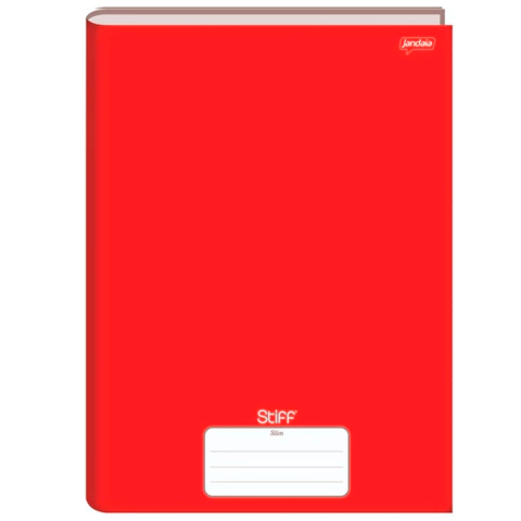 Caderno Brochurão Capa Dura 80 Folhas Slim Vermelho Stiff