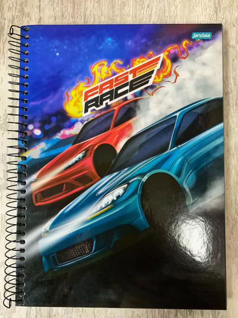 Caderno Univesitário Capa Dura 10 Matérias 160 Folhas Fast Race
