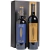 Kit Natal com duas garrafas de vinho Primitivo da La Piuma, uma de Puglia e outra de Manduria, em embalagem elegante.