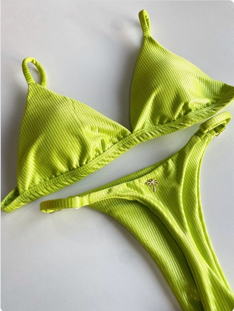 Biquíni Básico Fio Canelado Verde Lima