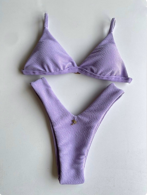 Biquini Asa Delta Texturizado Lavanda