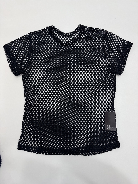 Blusa em Tela Arrastão Preta