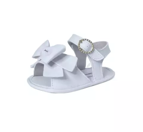 Sandália Confort de Bebê | Branco de lacinho