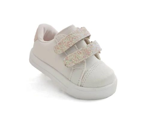 Tênis kids Fecho de velcro | Cor Branca Glitter ♥ na internet