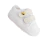 Tênis Confort de bebê | Branco de ♥ e flocado brilhoso [fecho de velcro]