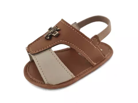 Sandália Confort de Bebê | Castor e marfim [fecho elástico]