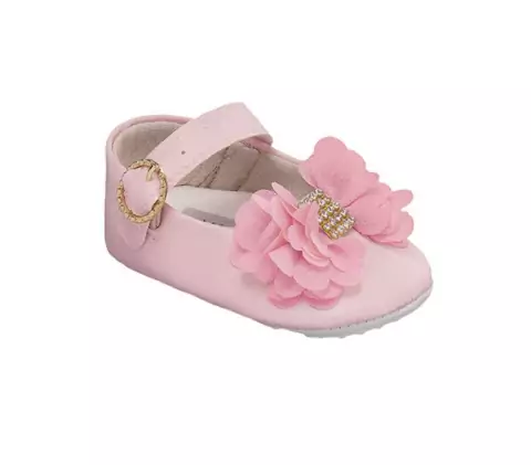 Sapatilha Confort de Bebê | Rosa c/ Pétalas
