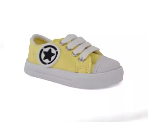 Tênis Kids Starzinho ✪ | Cor Amarelo [Cano Baixo]