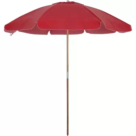 Guarda-Sol em Bagum e Haste de Madeira 2,00m Vermelho Bel