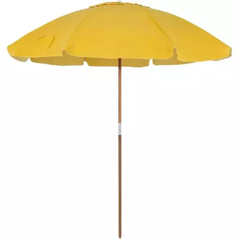 Guarda-Sol Caioba em Bagum e Haste de Madeira 2,40m Amarelo Bel