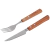 JOGO DE TALHERES INOX CABO DE MADEIRA CHURRASCO 8PCS - BEL na internet