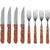 JOGO DE TALHERES INOX CABO DE MADEIRA CHURRASCO PREMIUM 8PCS - BEL