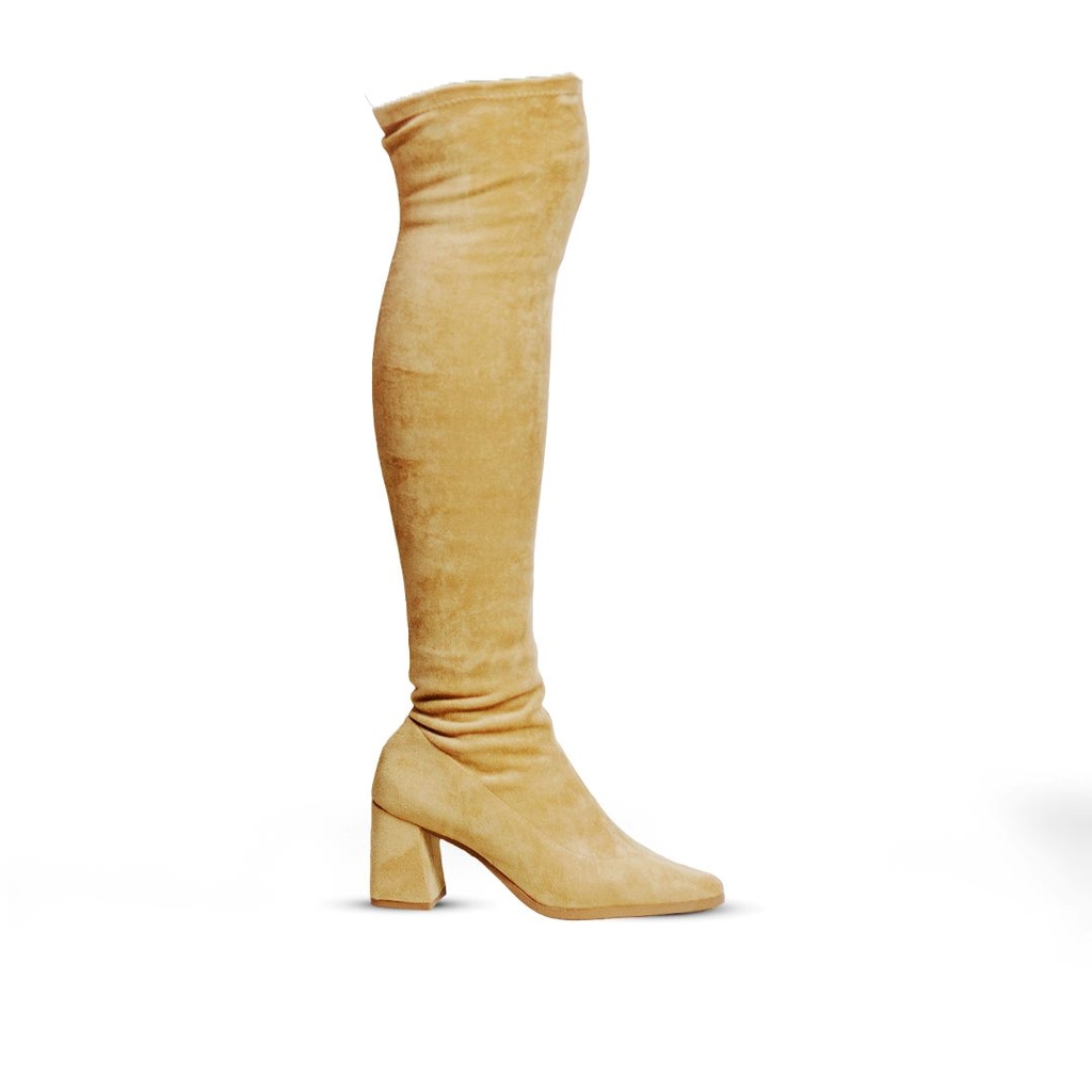 Bota Vivaice Camurça Stretch Cano Longo Feminina