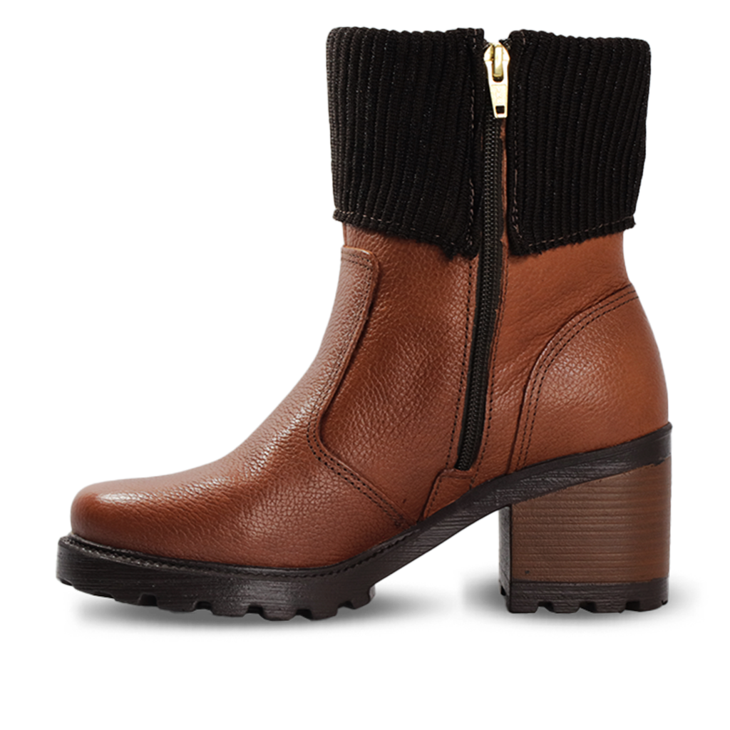 Bota Forrada Pegada Burnishd Couro Feminina - comprar online