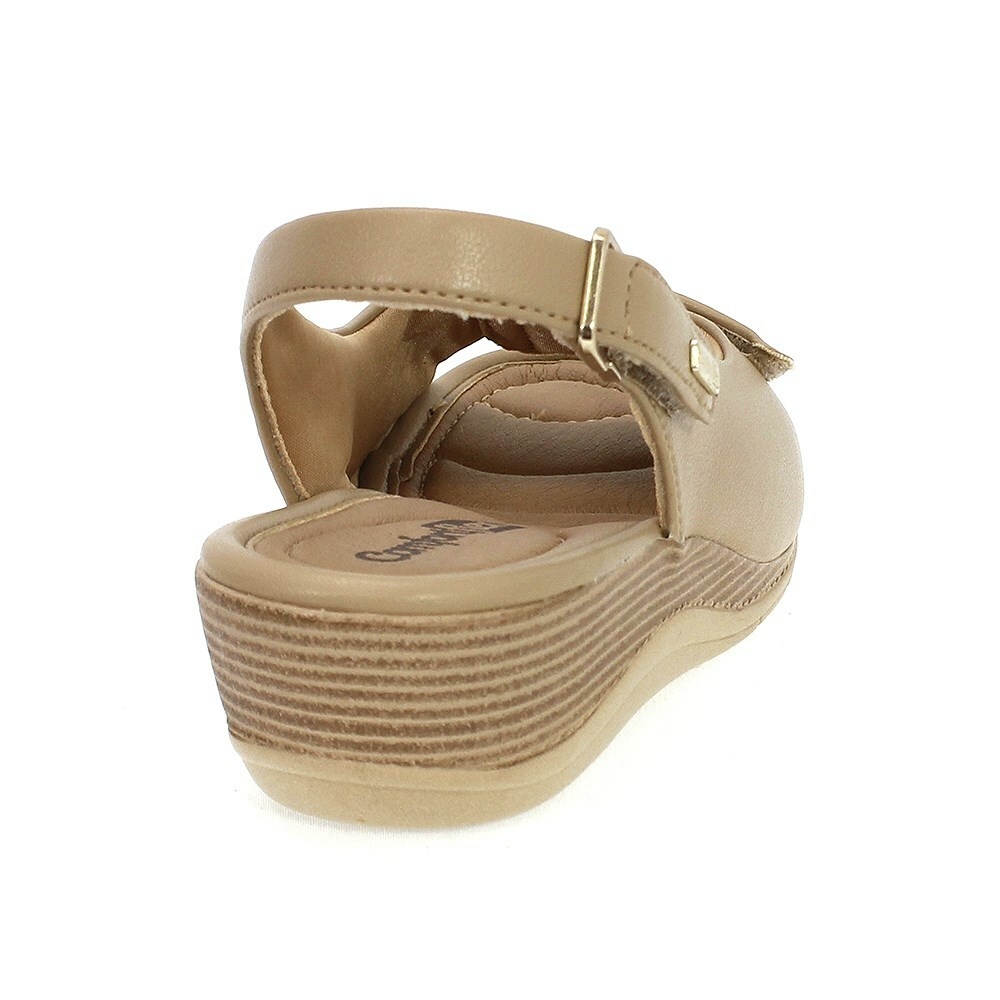 Sandália Comfortflex Relax Plus Feminino Nude -  Marsol Calçados 