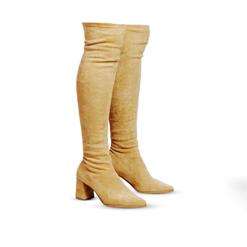 Bota Vivaice Camurça Stretch Cano Longo Feminina - loja online