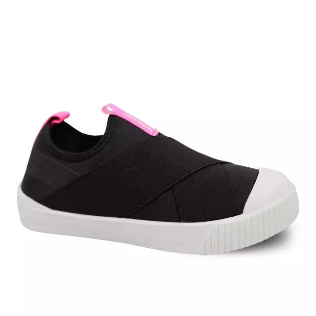 Tênis Novopé Play Slip Conga Menina Preto