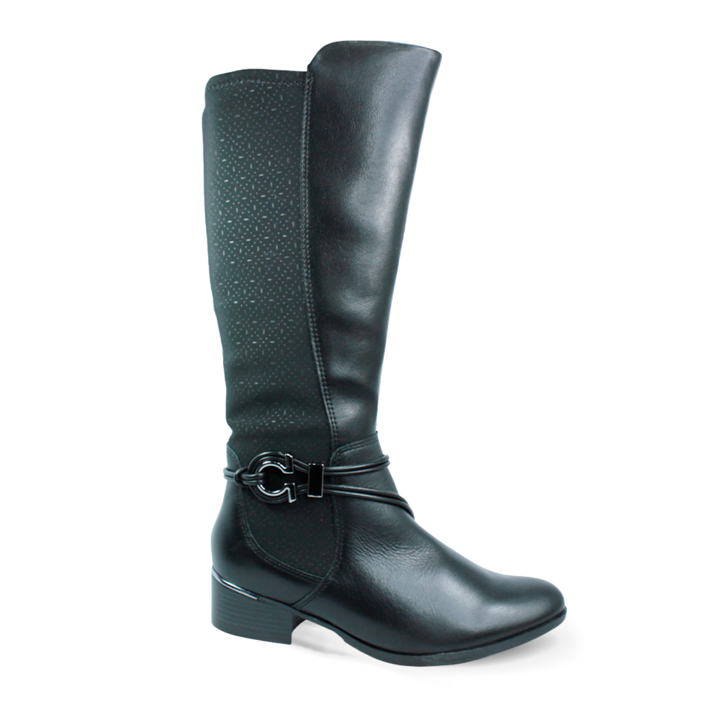 Bota Comfortflex Couro Cano Longo Feminina