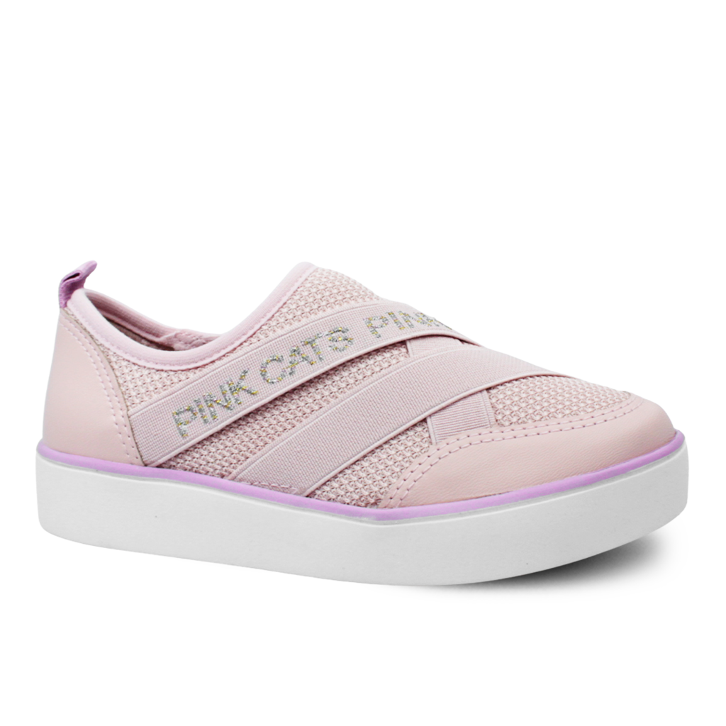 Tênis Pink Cats Casual Torvy Tecido Menina