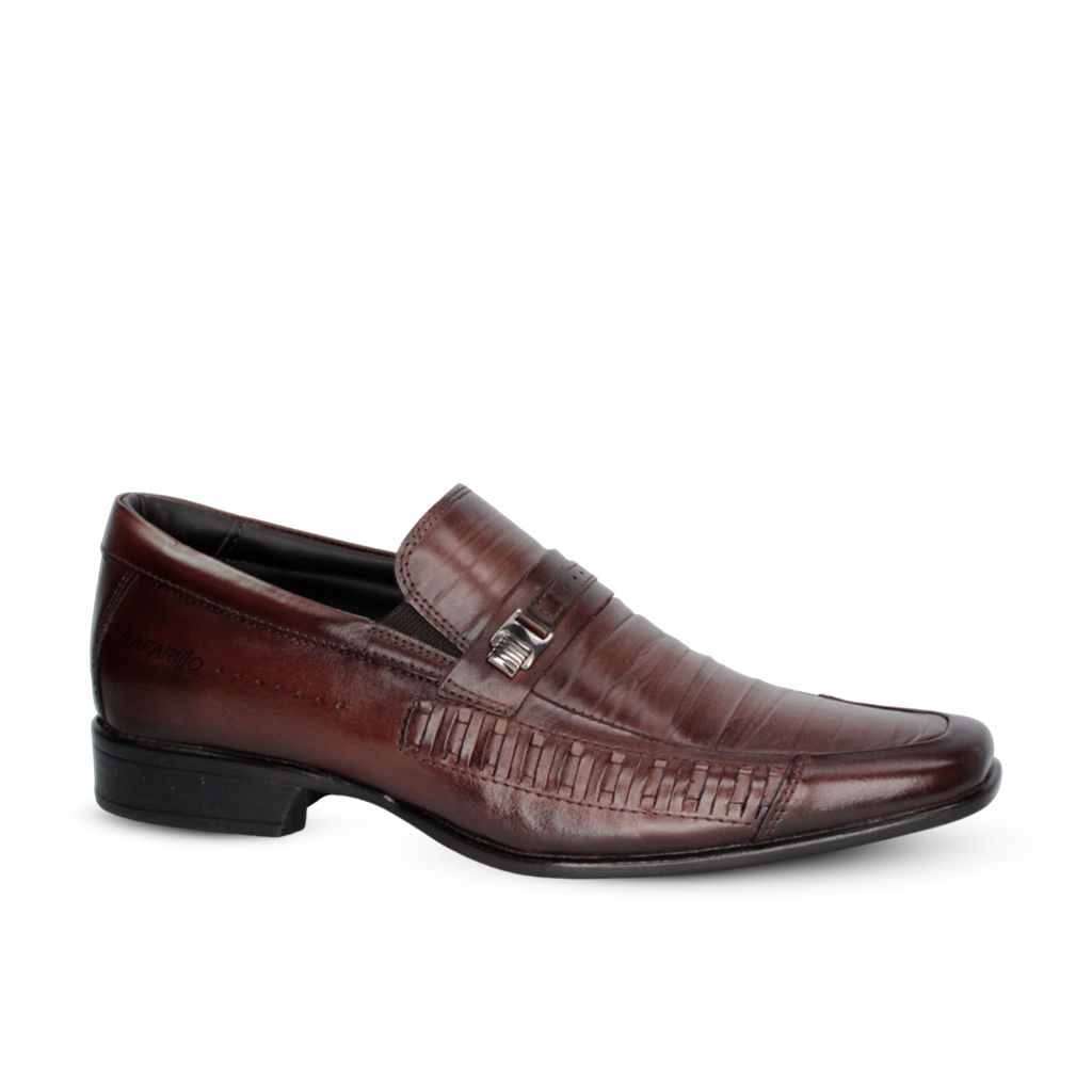 Sapato Rafarillo Social Em Couro Trabalhado Masculino Mogno