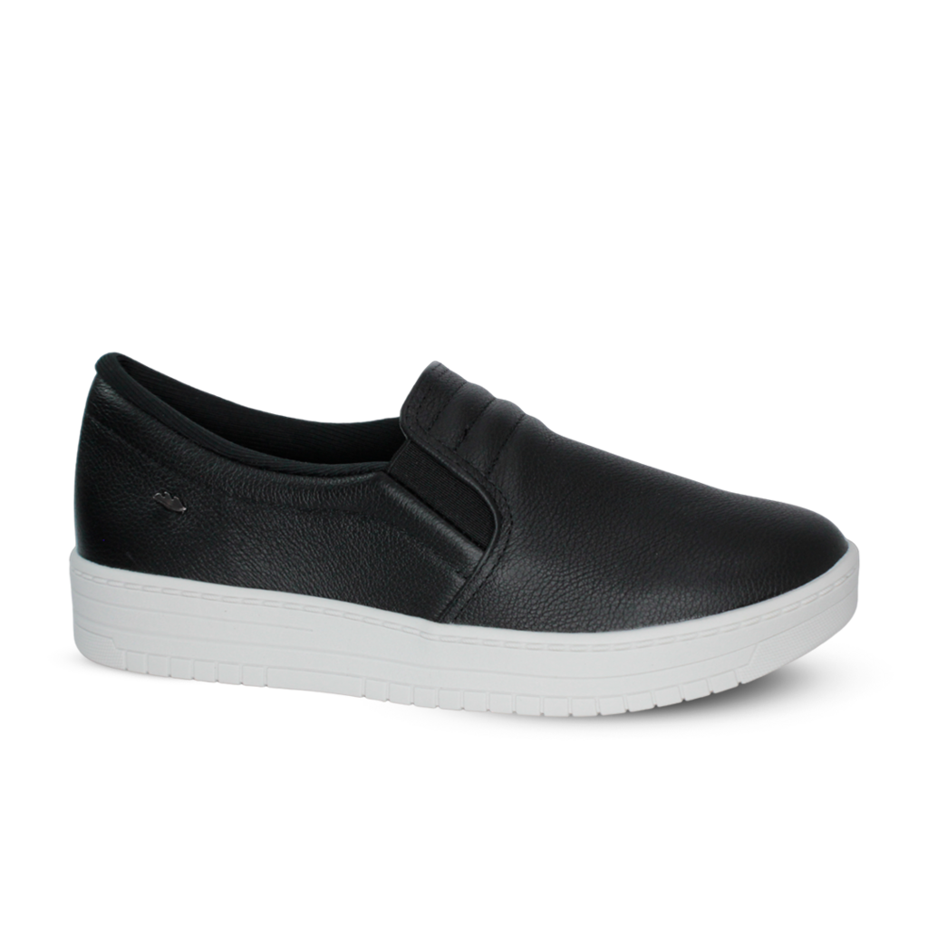 Tênis Dakota Slip Vicent Couro Feminino Preto