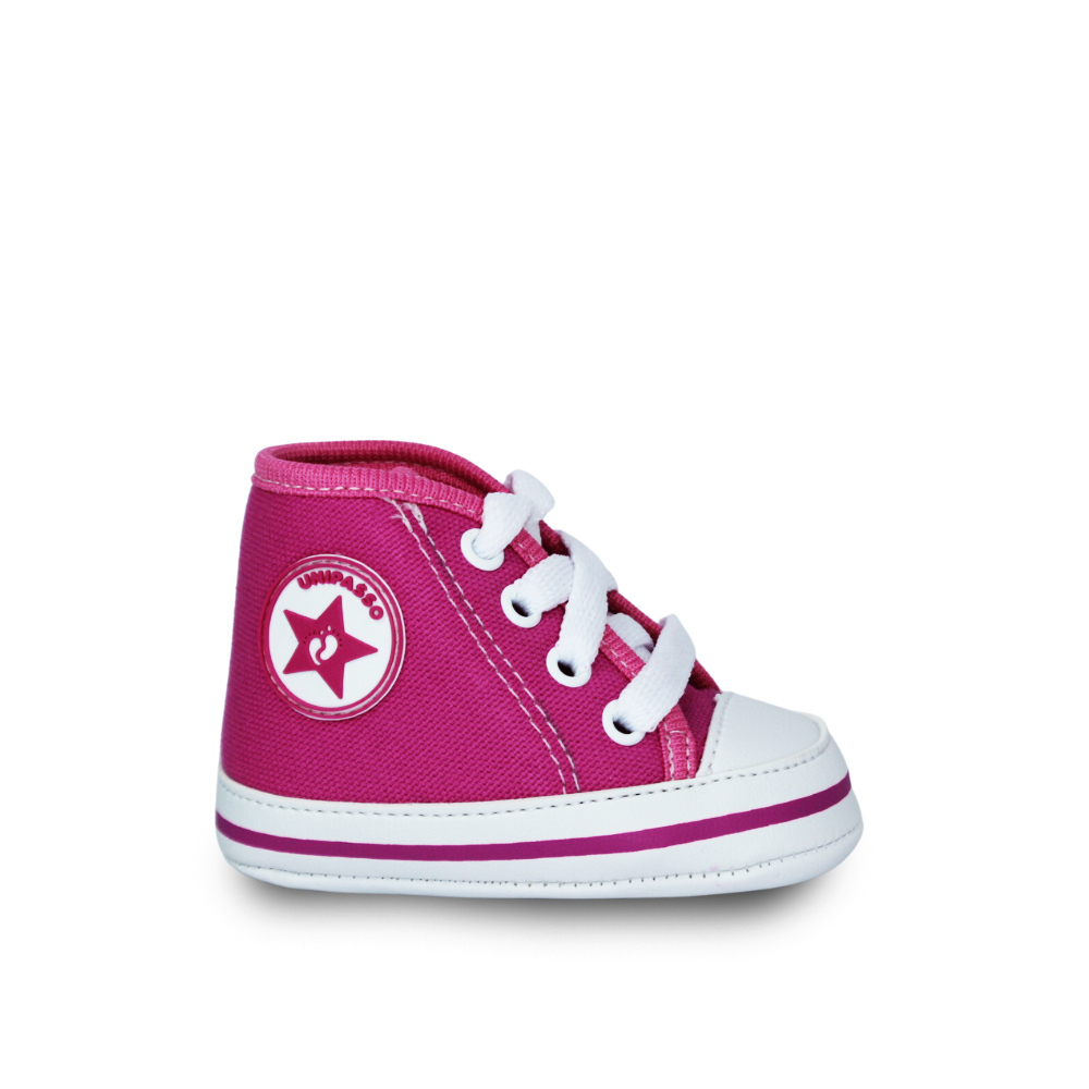 Tênis Boot Unipasso Bebê Lona Rn Star Menina
