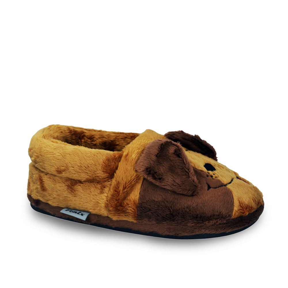 Pantufa Fênix Pelúcia Cão Menino Marrom