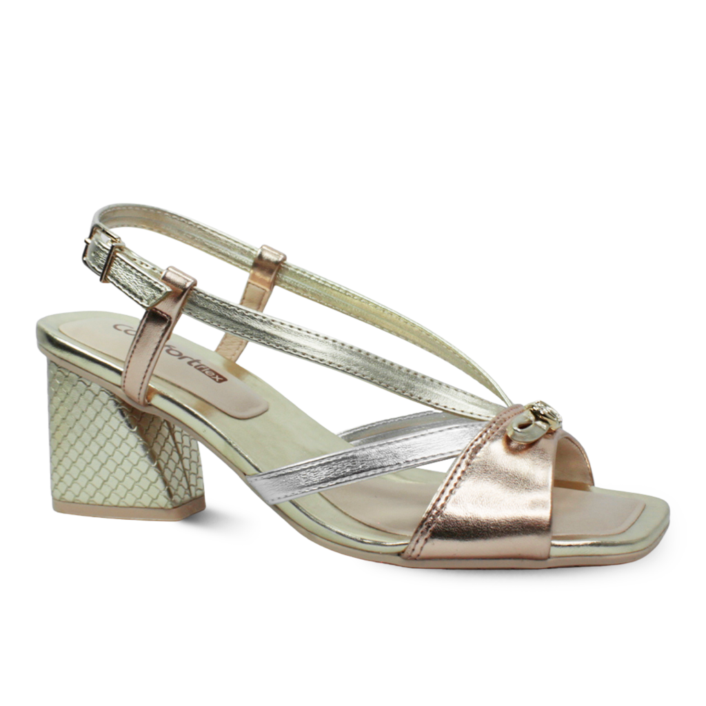 Sandália Comfortflex Napa Metal Feminina